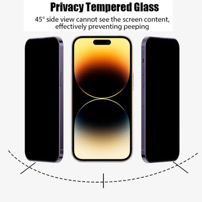 Privacy Tempered Glass Screen Protector for iPhone 11, 12, 13, 14, 15, 16, and Pro Max Models
