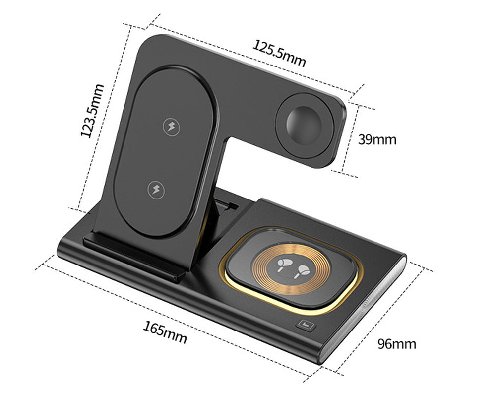 15W 3-in-1 Wireless Charging Station with Magnetic Desktop Night Light and Fast Charging Stand for iWatch - Customizable Gift Option