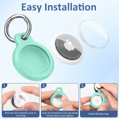 TPU Protective Cover for Apple AirTag with Keychain - Anti-Scratch Sleeve and Holder Accessories