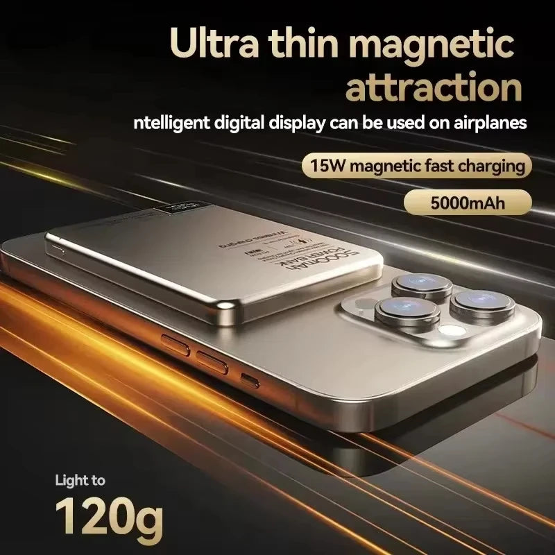 10000Mah Magnetic Power Bank Qi 2 Wireless Charger PD20W Super Fast Charging for Magsafe Powerbank for Iphone Samsung