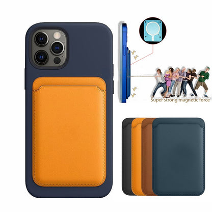 MagSafe Magnetic Luxury Leather Card Holder Wallet Case for iPhone 14 Pro Max, 13, and 12 - Premium Phone Bag with Magnetic Adhesion