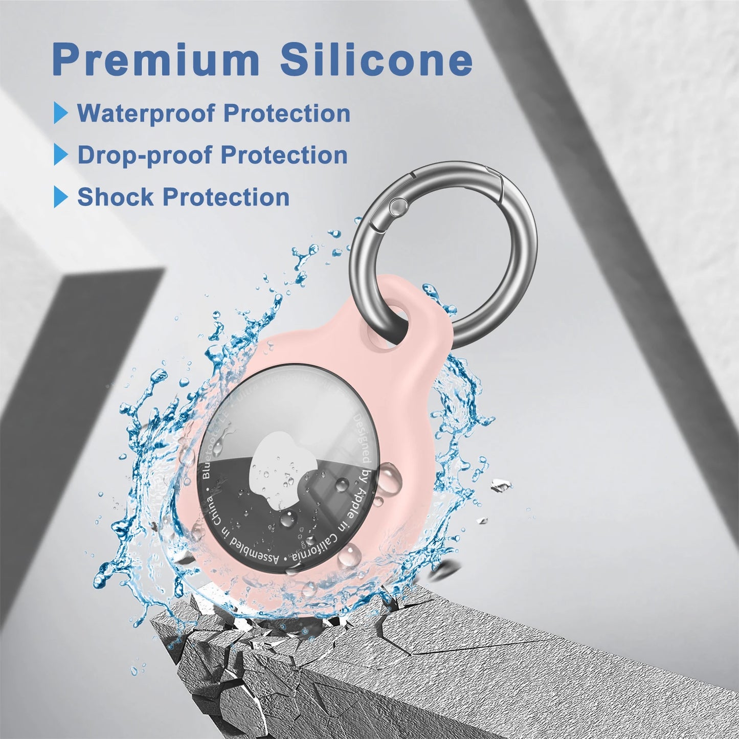 TPU Protective Cover for Apple AirTag with Keychain - Anti-Scratch Sleeve and Holder Accessories